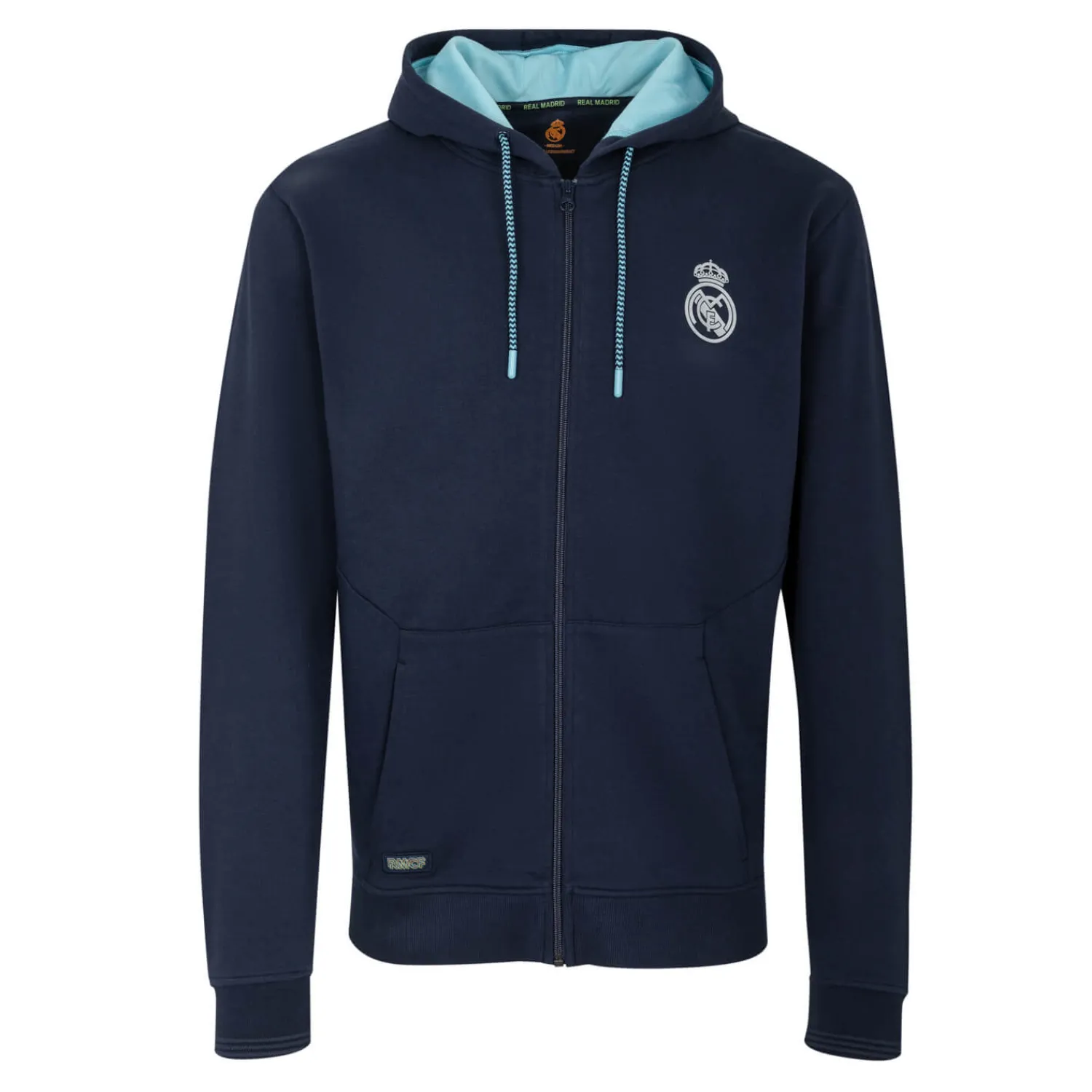 Foundry Bernabeu Neon Lights Men's Sweatshirt Hooded Zip Blue^Homme Sweats