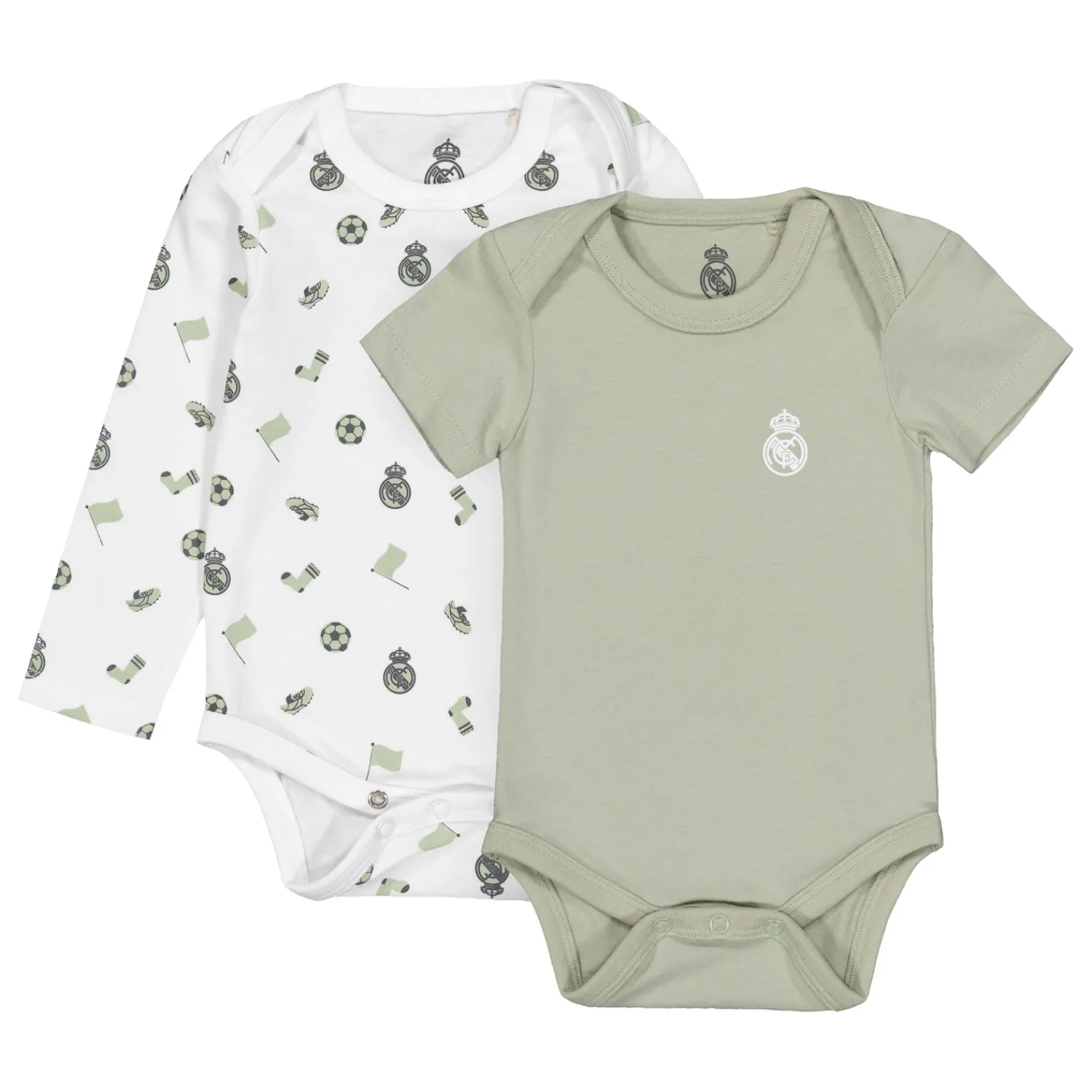 OSDM Ensemble 2 Bodies Real Madrid Vert/Blanc bébés^Enfant Vêtements Pour Bébés