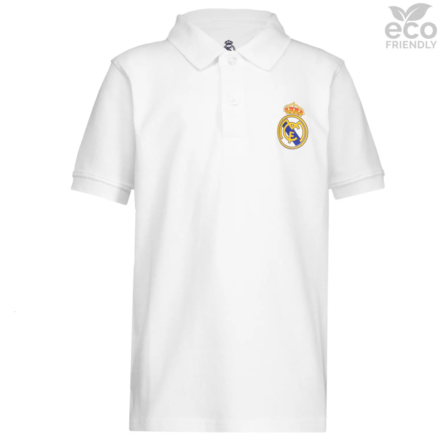 OSDM Polo pour enfants ECO Essentials Real Madrid Blason blanc^Homme Rentrée Scolaire | Polos