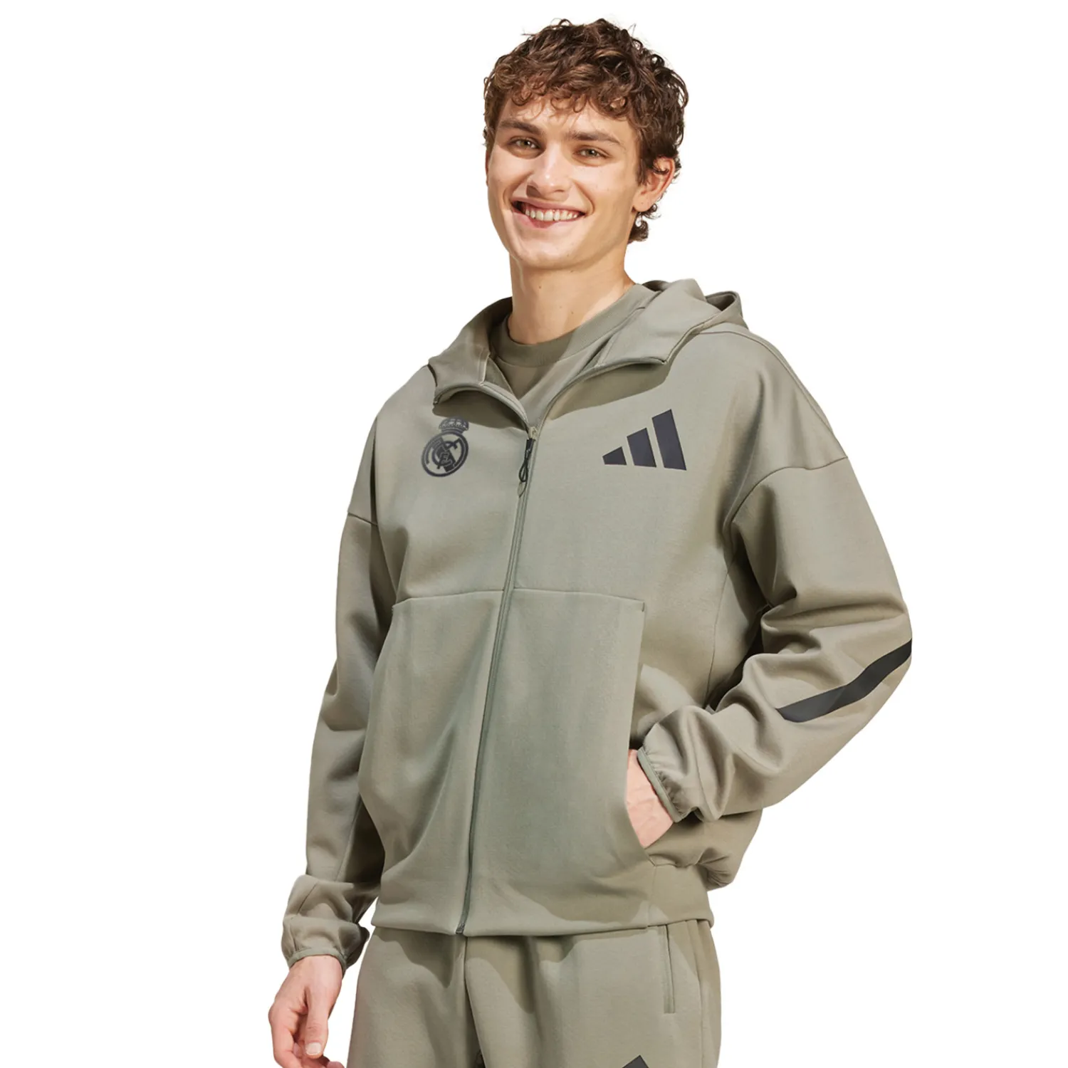 Adidas España, S.A.U Sweat à Capuche Zippé Badge Up adidas Argile hommes^Homme Vestes | Sweats