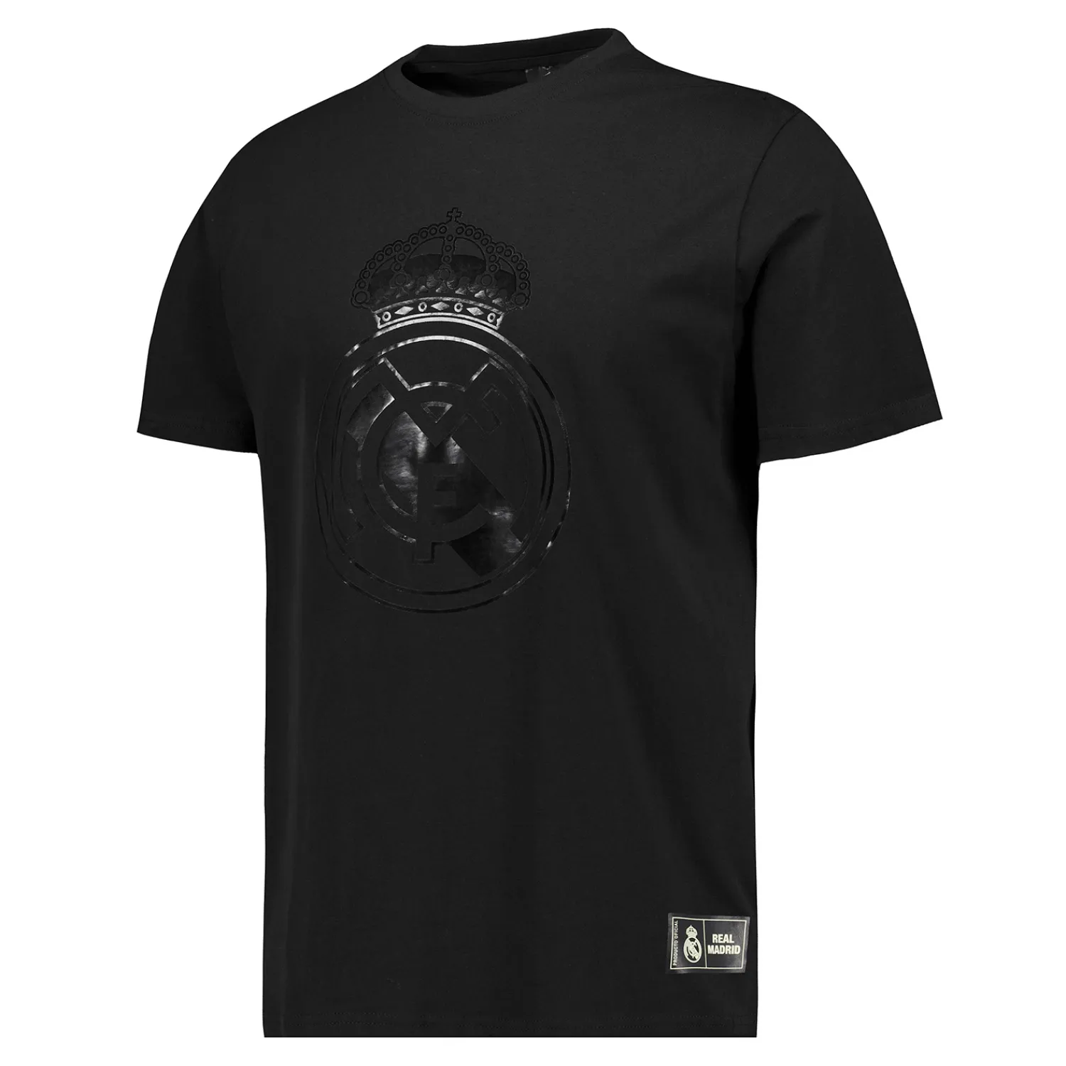 MBA Solutions T-Shirt Écusson Real Madrid Blackout Noir hommes^Homme T-Shirts